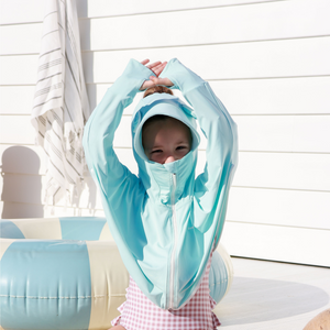 Little Sun Hiding Hood UPF50+, Ice Cool Fabric, Blue - CLEARANCE