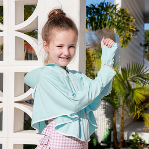 Little Sun Hiding Hood UPF50+, Ice Cool Fabric, Blue - CLEARANCE