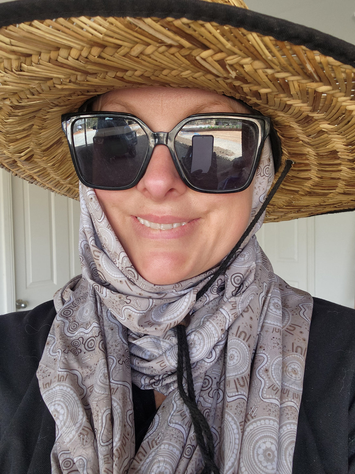 Kate wearing Sand Dunes Dreaming Sun Wrap