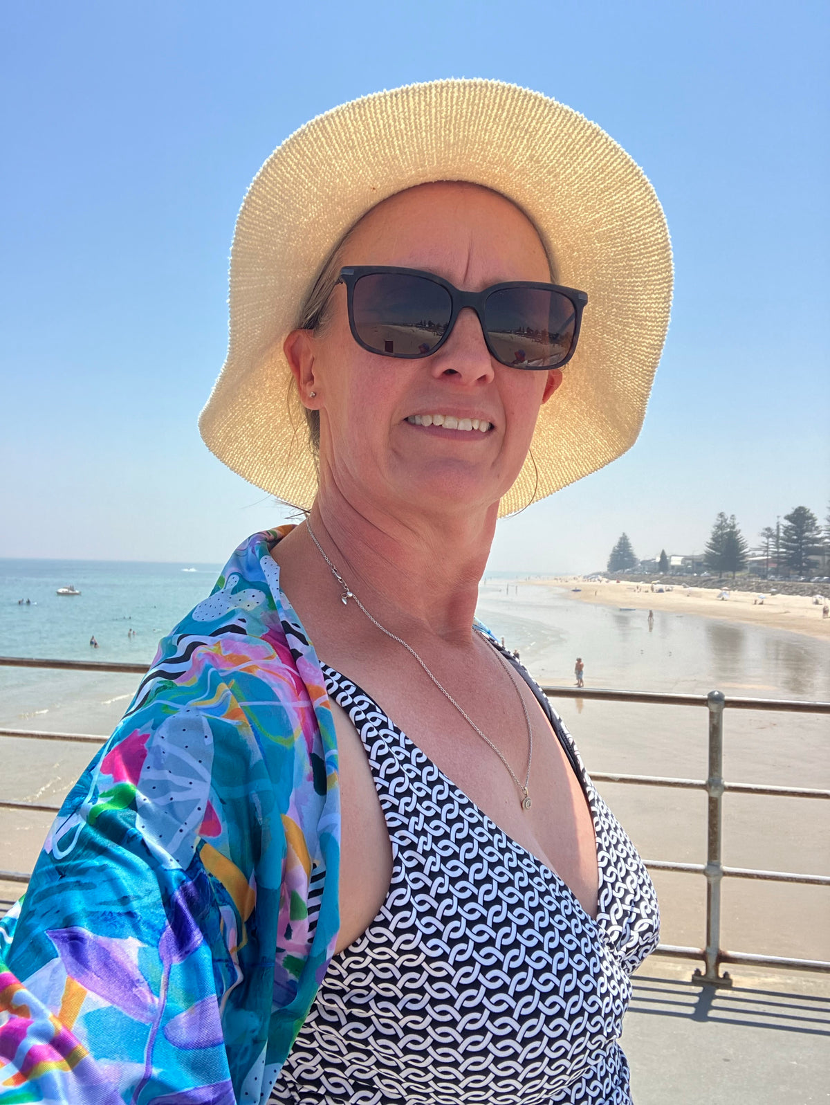 Mel wearing The Mighty Jungle by Deb McNaughton