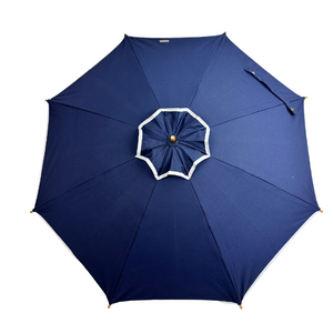 Elegant UV Sun Parasol. White on Navy.