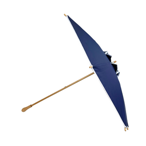 Elegant UV Sun Parasol. White on Navy.