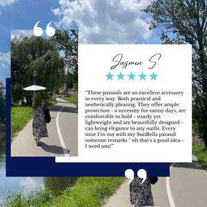 Elegant UV Sun Parasol. White on White.