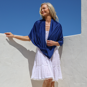 Sun Wrap UPF50+, Navy Peony