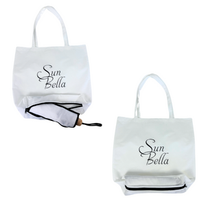 Compact Cosmopolitan UV Sun Umbrella - White with black trim