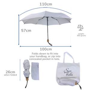 Compact Cosmopolitan Sun Umbrella - White with white trim