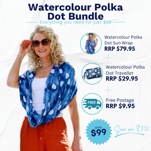 Watercolour Polka Dot Wrap & Traveller Bundle