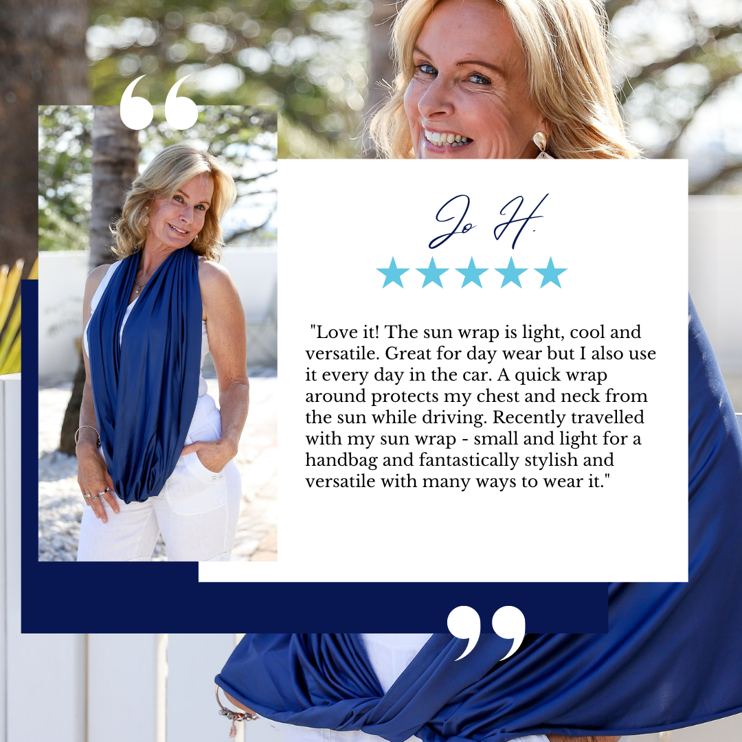 Sun Wrap UPF50+, Navy Peony