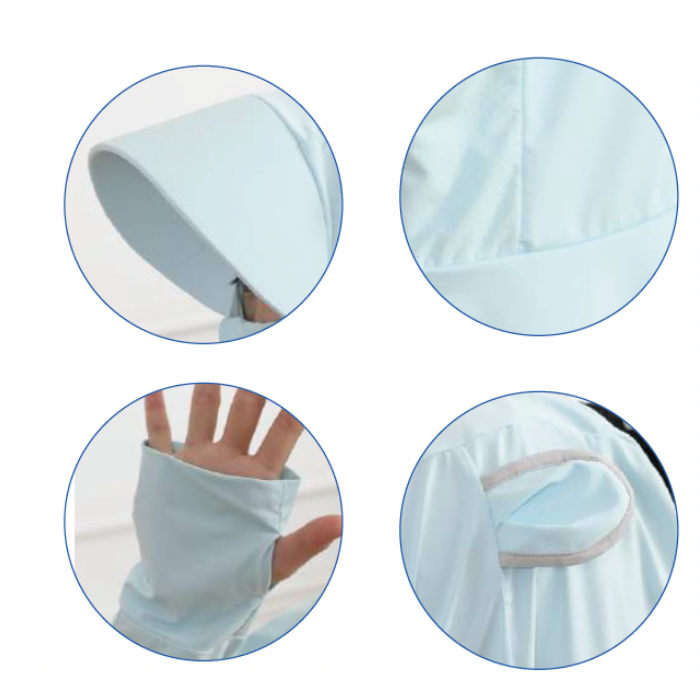 Little Sun Hiding Hood UPF50+, Ice Cool Fabric, Blue - CLEARANCE