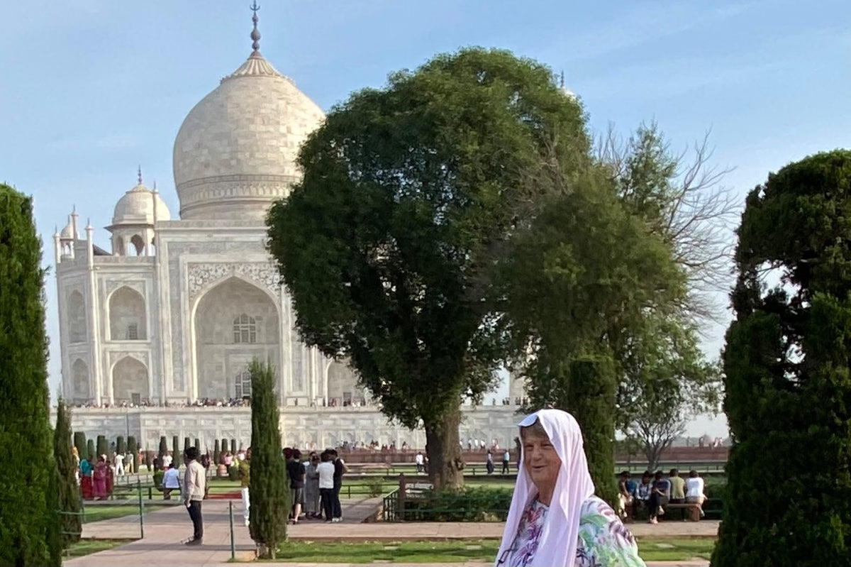 Jennifer wearing White Sun Wrap
