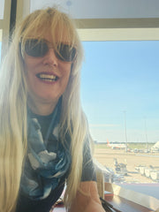Lee-Anne wearing Watercolour Polka Dot Sun Wrap