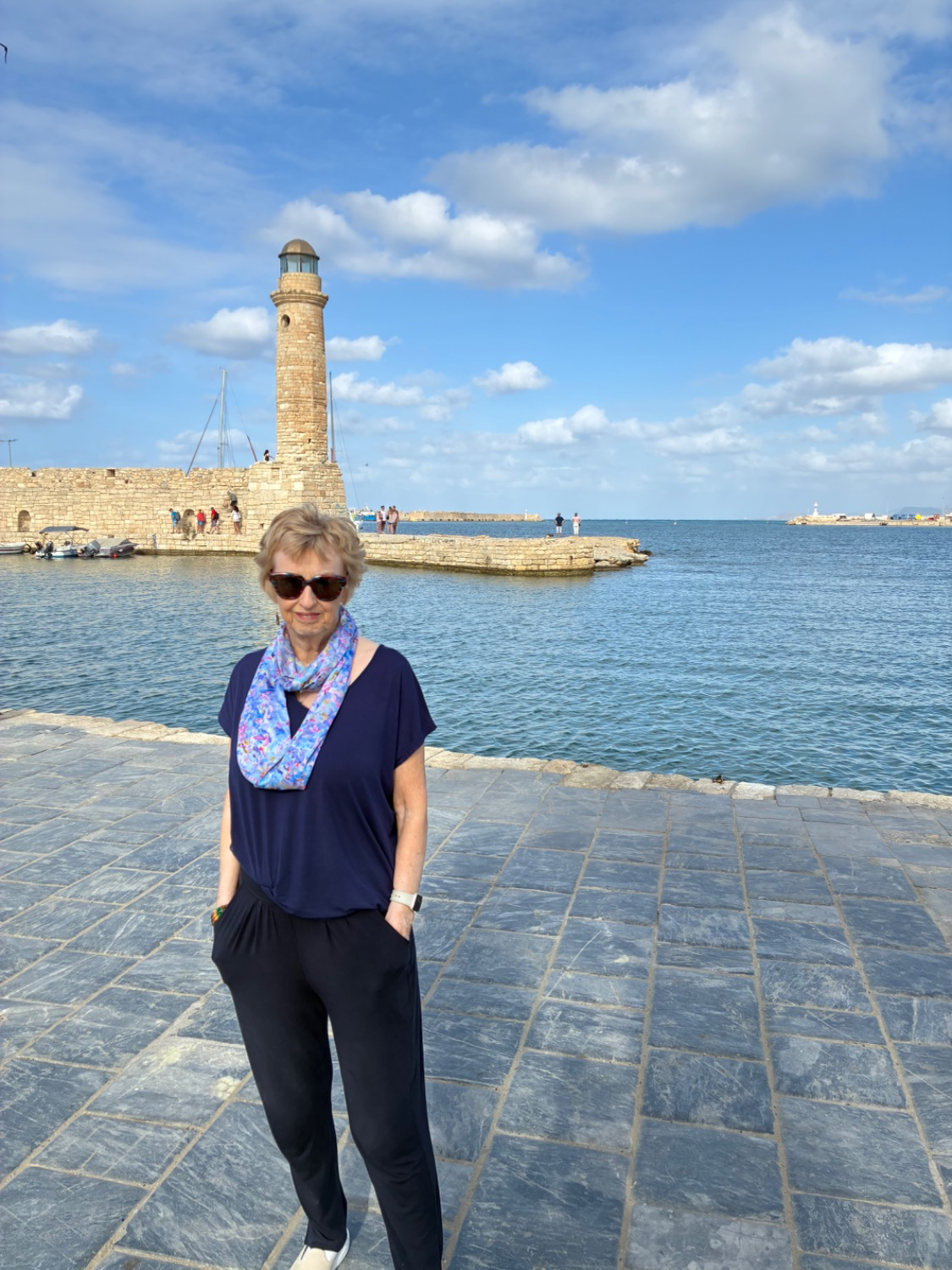 Lyne wearing Jacaranda Season Sun Wrap