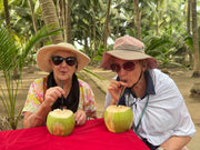 Margaret P and friend wearing sun wrap