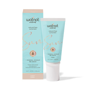 Tinted Natural Face Sunscreen WotNot SPF40 Anti-Aging Facial Sunscreen, BB Cream & Mineral Makeup