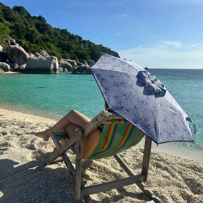 Coast UV Sun Parasol. Ocean Shells (Navy)