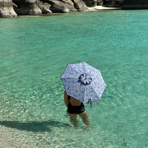 UPF50+ Coast UV Sun Parasol. Ocean Shells (Navy)