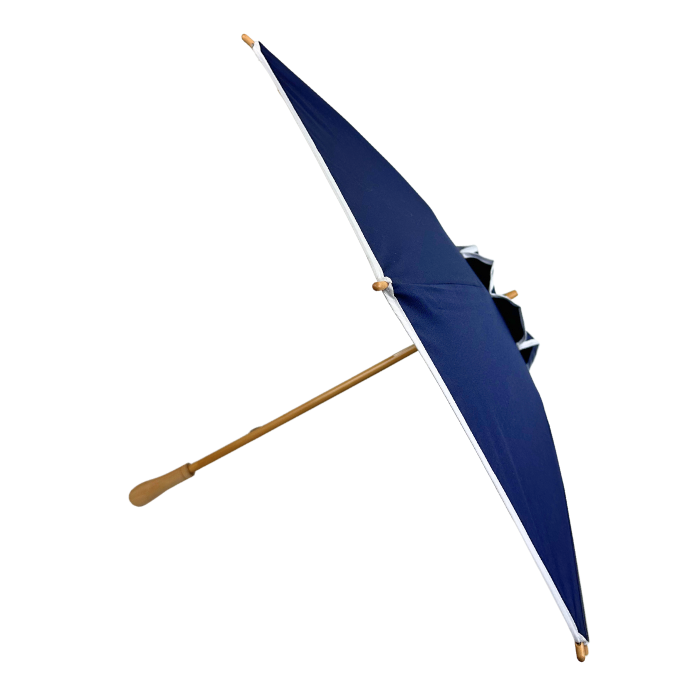 Elegant UV Sun Parasol. White on Navy.