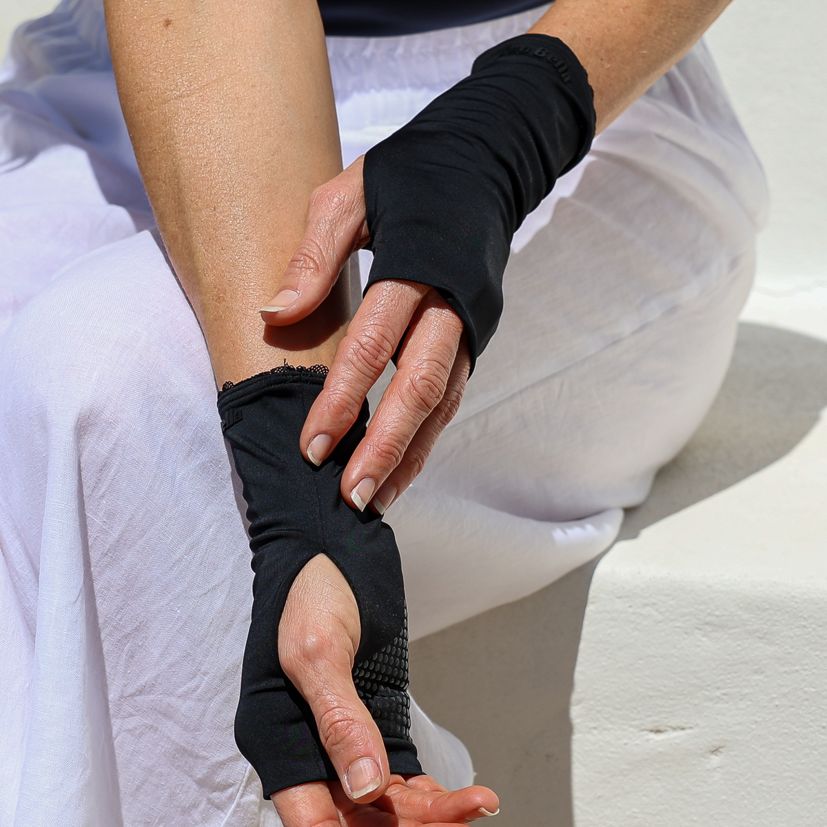 Sun Gloves (Hand Covers) UPF50+, Black