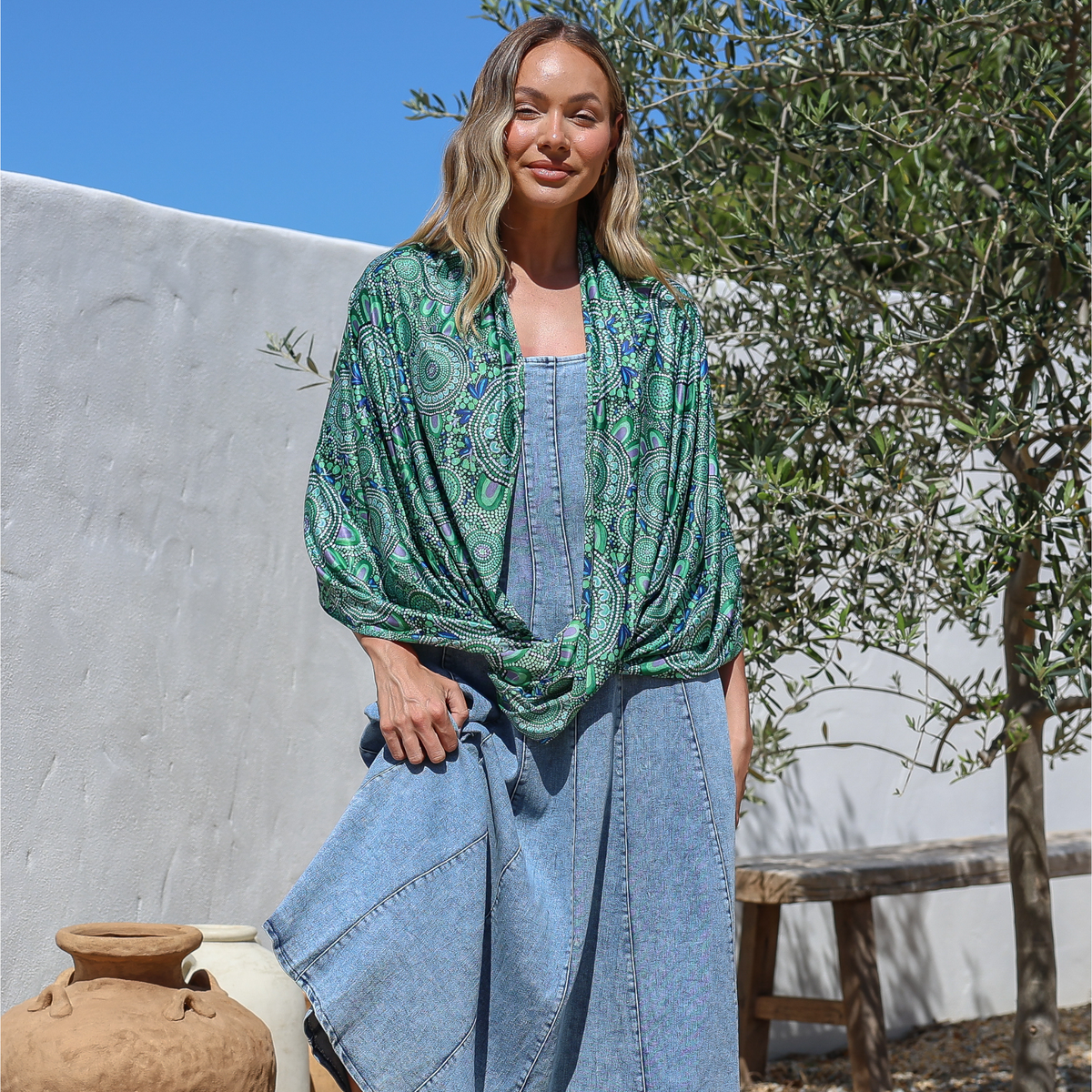 Sun Wrap UPF50+, Country Journey (Green)