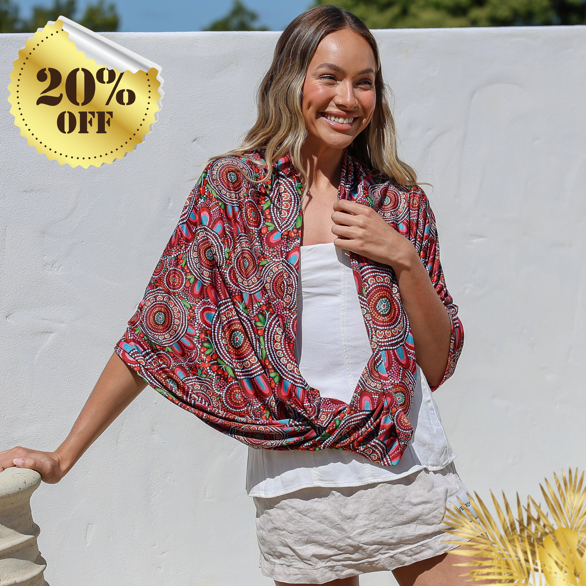 Sun Wrap UPF50+, Country Journey (Red)