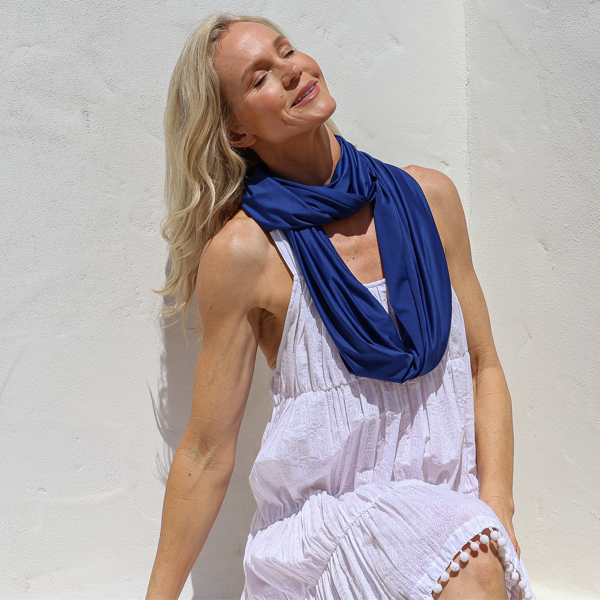 Sun Wrap UPF50+, Navy Peony