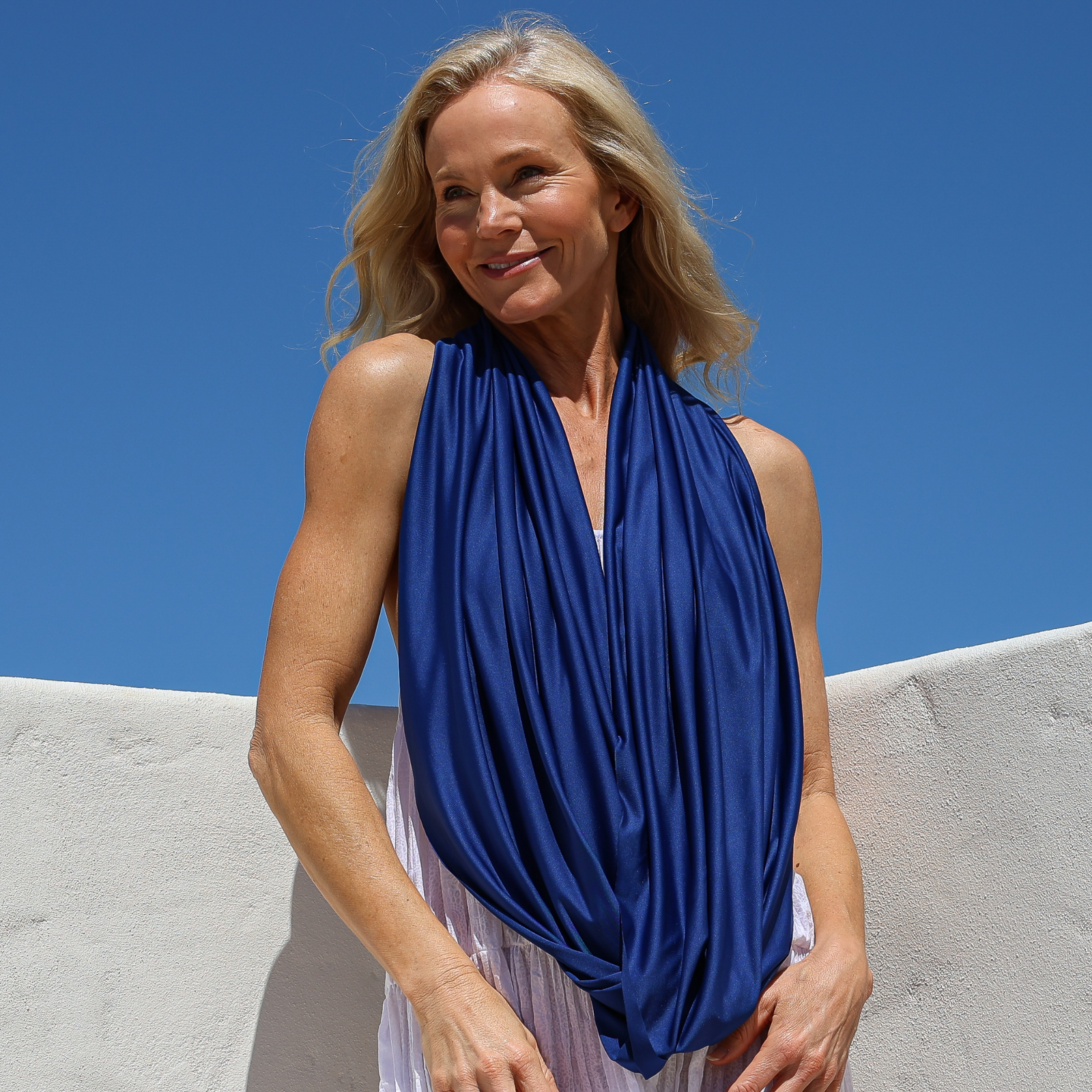 Sun Wrap UPF50+, Navy Peony