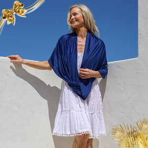 Sun Wrap UPF50+, Navy Peony