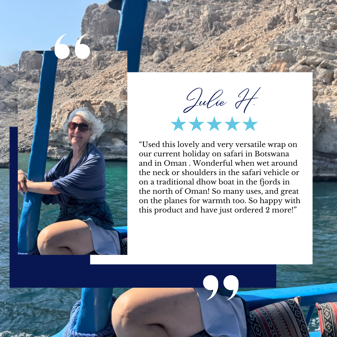 Sun Wrap UPF50+, Navy Peony