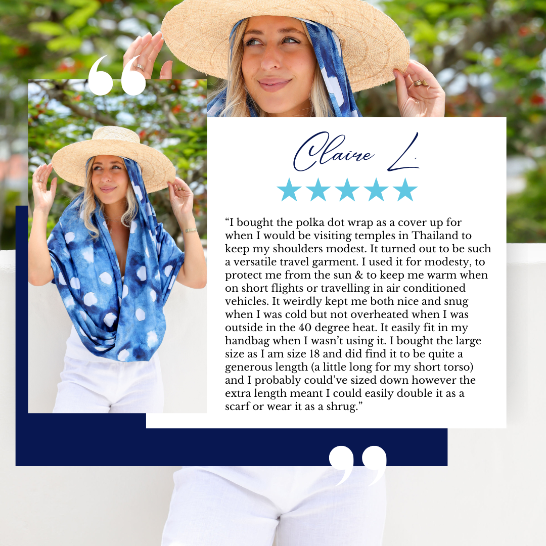 Sun Wrap UPF50+, Watercolour Polka Dot