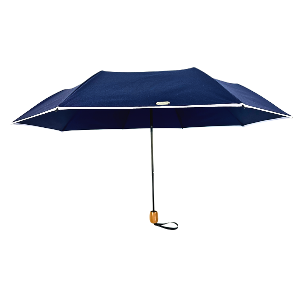 Compact Cosmopolitan UV Sun Umbrella - Navy with white trim