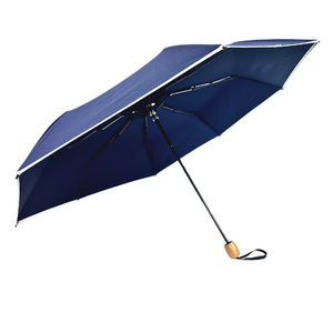 UPF50+ Compact Cosmopolitan UV Sun Umbrella - Navy with white trim