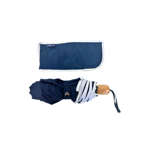 UPF50+ Compact Cosmopolitan UV Sun Umbrella - Navy with white trim