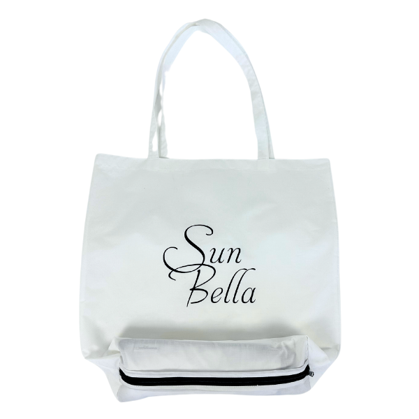 Compact Cosmopolitan UV Sun Umbrella - White with black trim