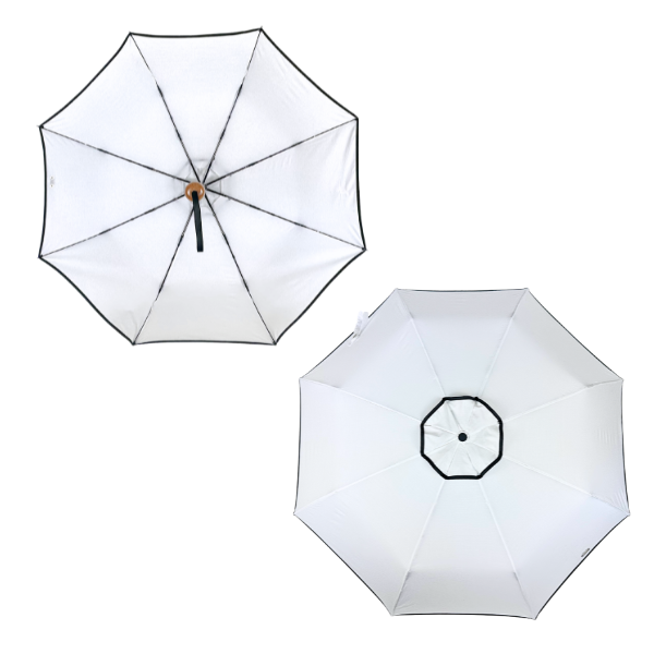 Compact Cosmopolitan UV Sun Umbrella - White with black trim