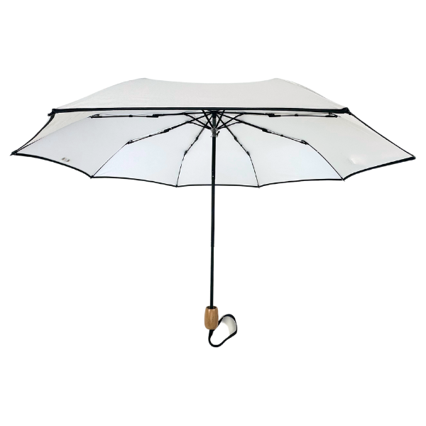 Compact Cosmopolitan UV Sun Umbrella - White with black trim