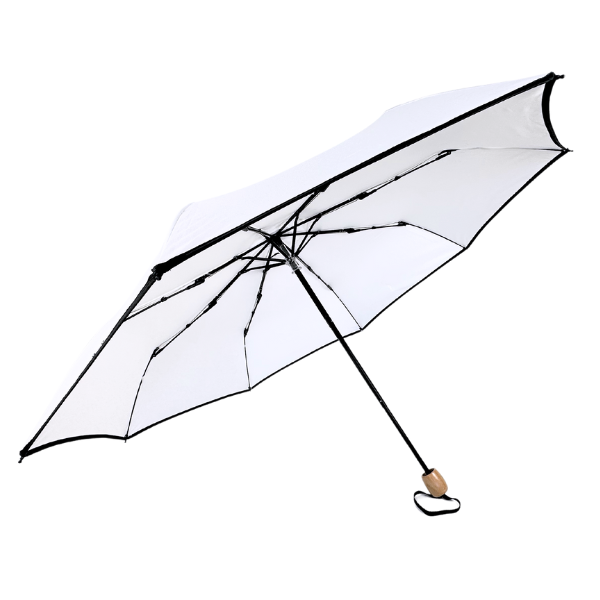 Compact Cosmopolitan UV Sun Umbrella - White with black trim