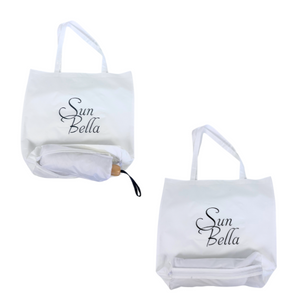 UPF50+ Compact Cosmopolitan UV Sun Umbrella - White with white trim