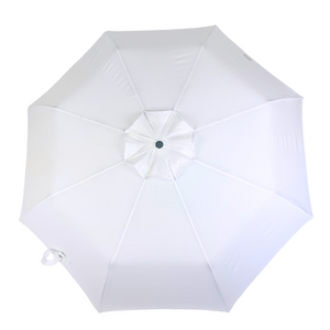 UPF50+ Compact Cosmopolitan UV Sun Umbrella - White with white trim
