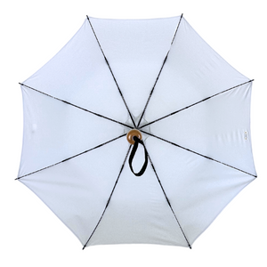 UPF50+ Compact Cosmopolitan UV Sun Umbrella - White with white trim