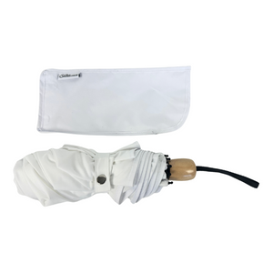 UPF50+ Compact Cosmopolitan UV Sun Umbrella - White with white trim