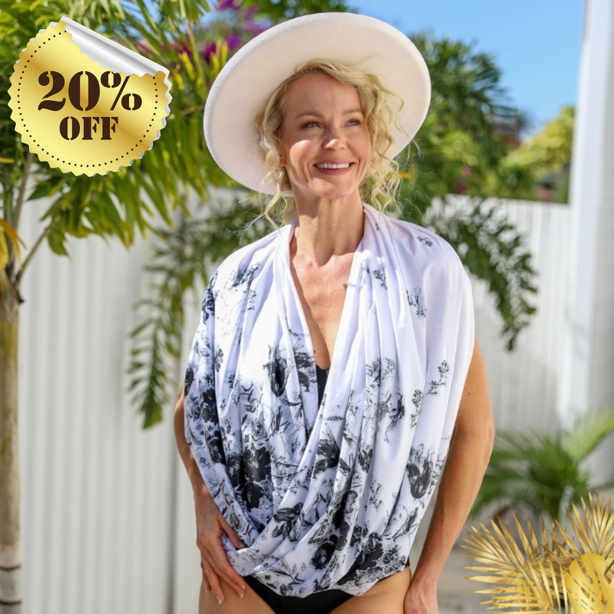 Sun Wrap UPF50+, Midnight Blossoms