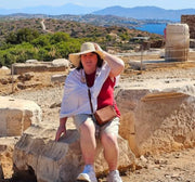 Tracy wearing White Sun Wrap
