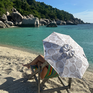 UPF50+ Coast UV Sun Parasol. Ocean Shells (Beige)