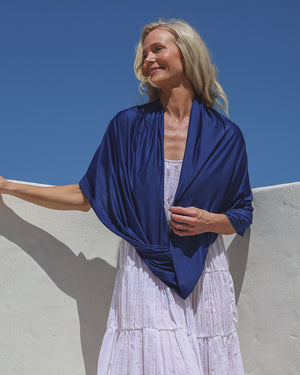 Sun Wrap UPF50+, Navy Peony